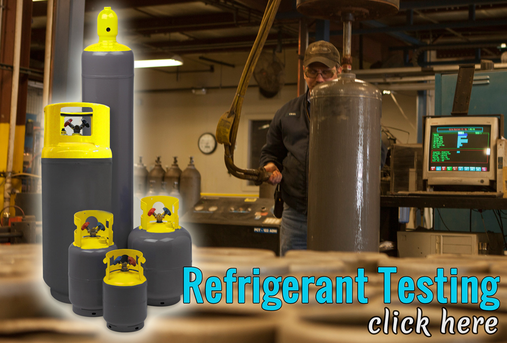Cylinder Testing, Hydrostatic, Ultra Sonic, Propane, Refigerant